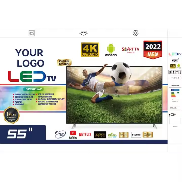 Smart Tvs Television Accept Custom LCD LED 32 43 50 55 Inch HD 2K 4K Smart Android Smart TV