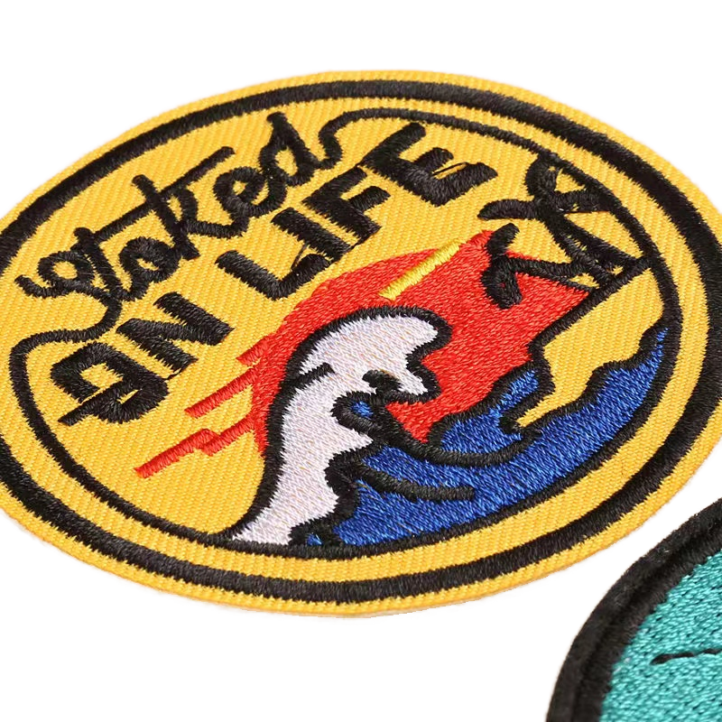 Аппликации вышитые пейзаж стиль панк для одежды