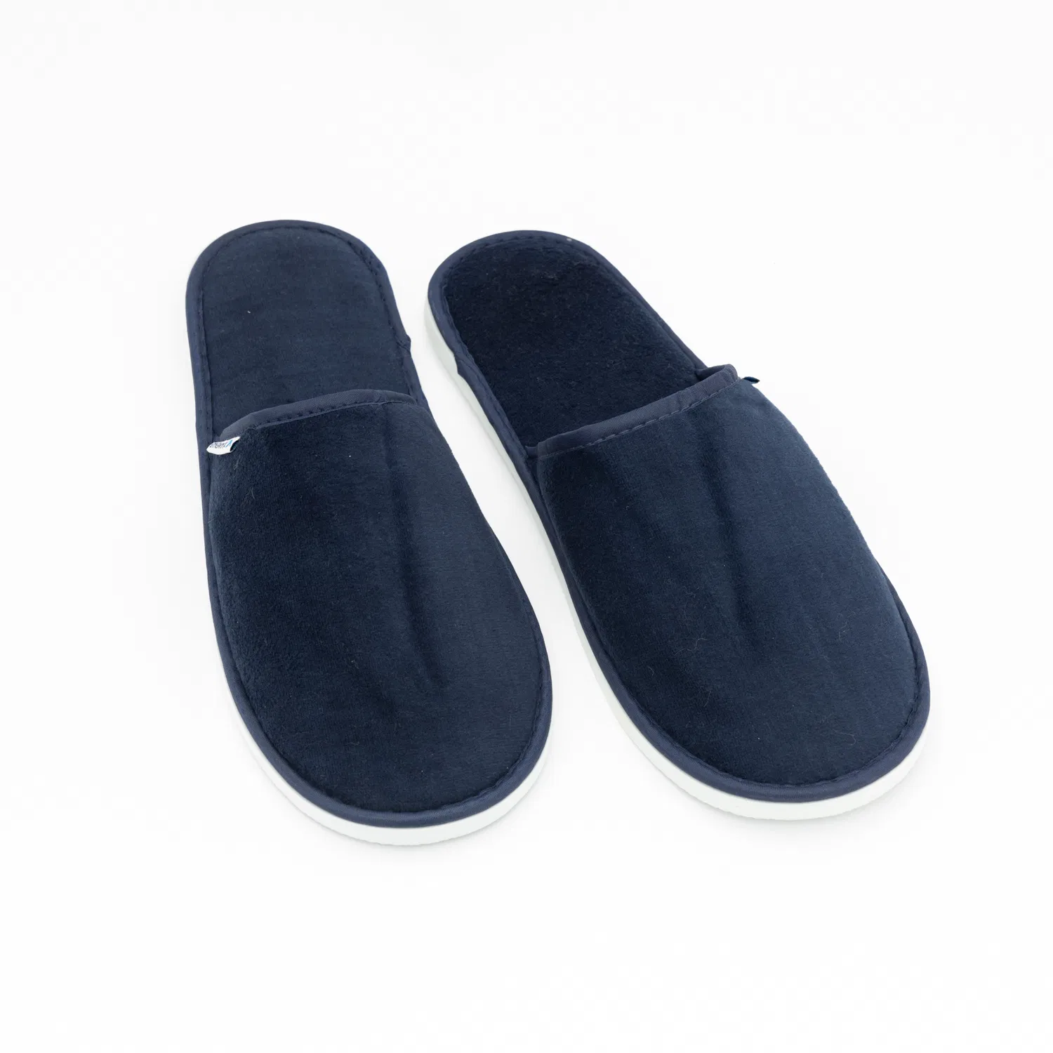 Cotton Velour Disposable Customized Hotel Slippers with Embroidered Logo
