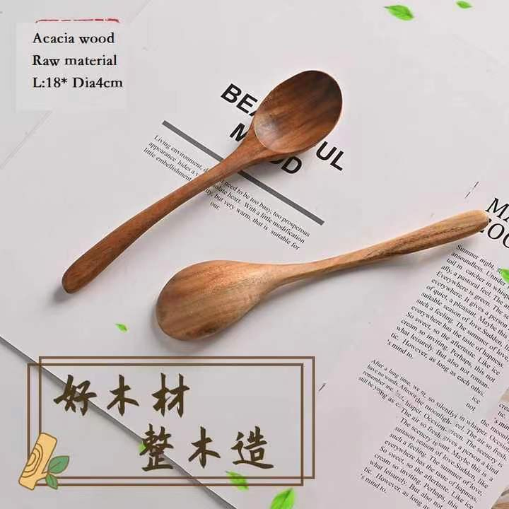 Wholesale Wooden Kitchen Utensil 18cm Wood Cutlery Spoon