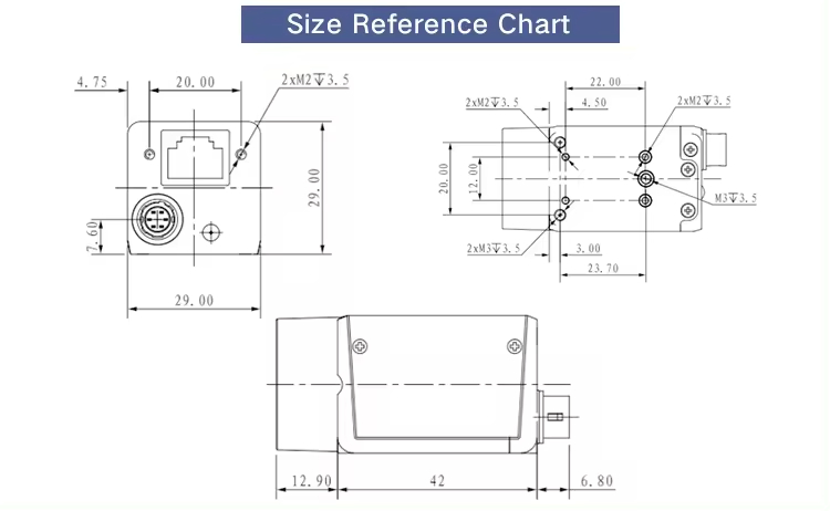 Промышленная камера 5MP Global Shutter, 2/3", Gige