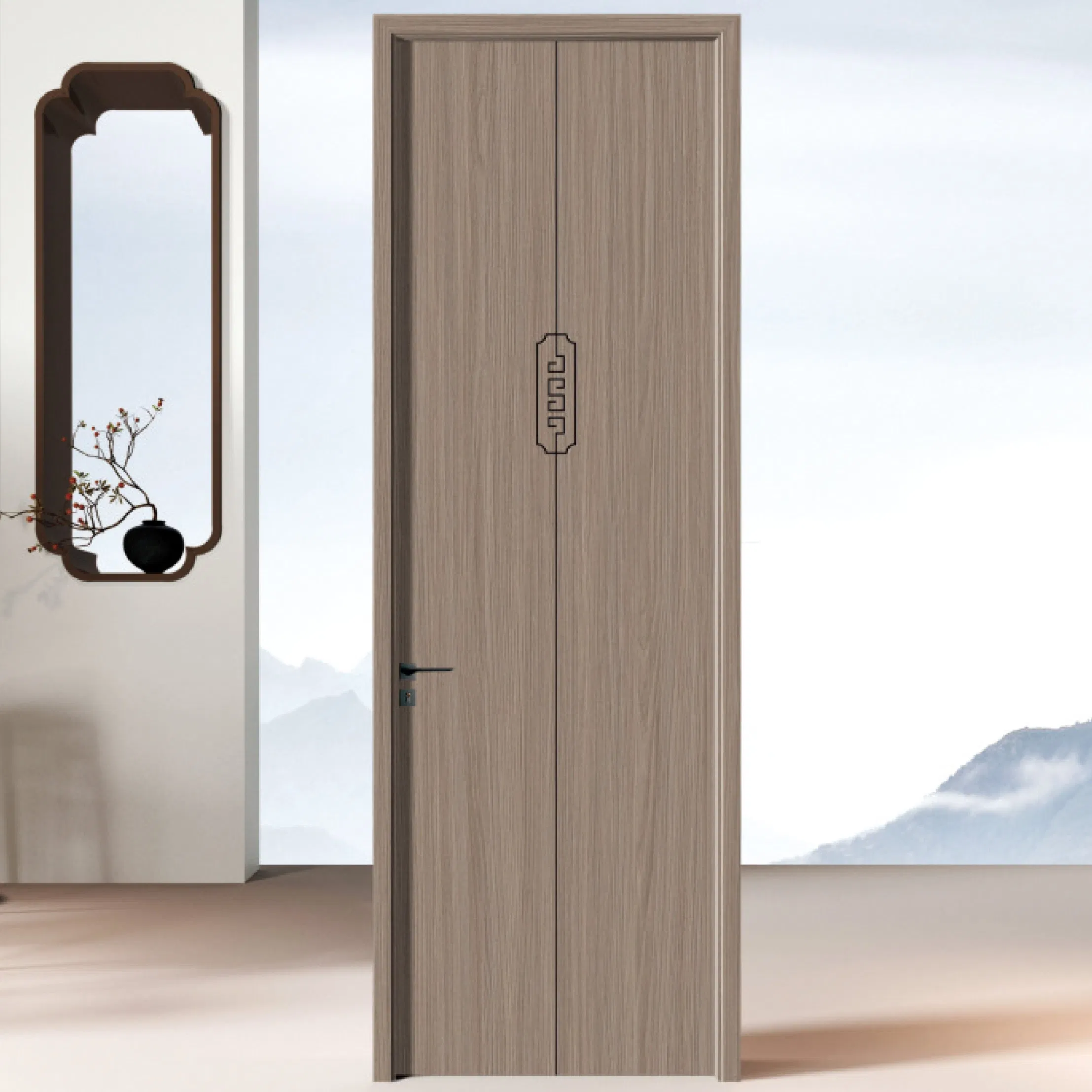 21. Custom Premium Elegant Interior Wooden PVC Security WPC Door Solid Wood Entrance for Luxury Brand Homes Boutiques