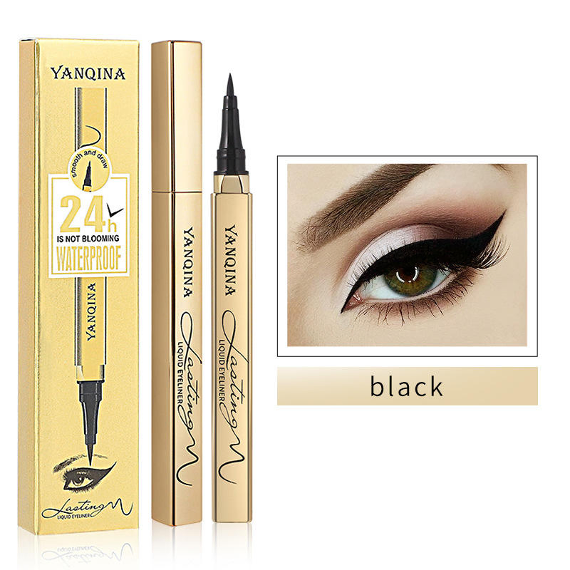 for Cross-Border Makeup Cool Black Small Gold Waterproof Sweat-Proof Eyeliner Pen for Eye Use
