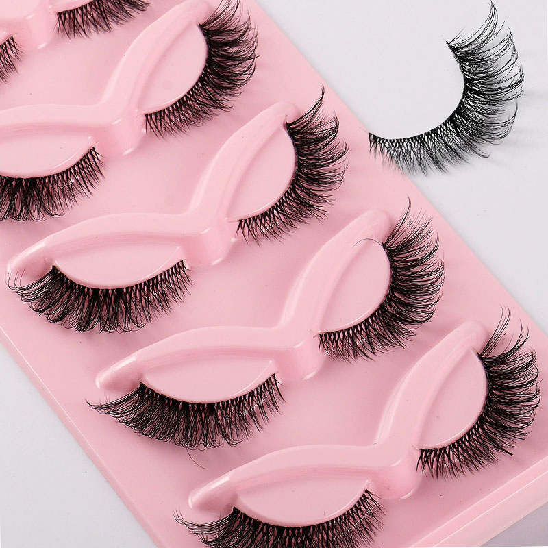 5 Pairs Natural Thick False Eyelashes of The Flying Fox Series Simulated Cat Eye Eyelashes