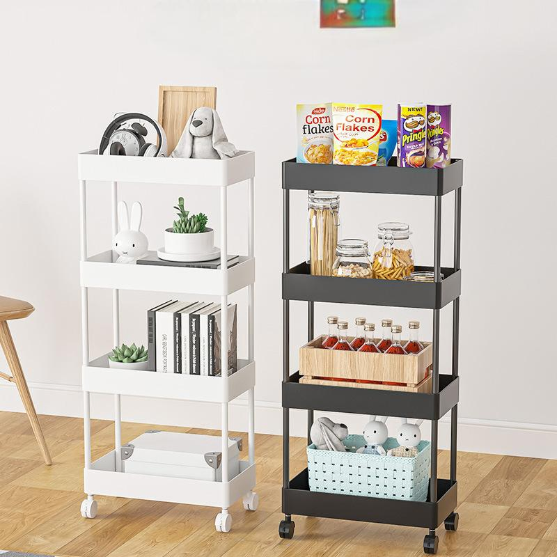Slim Storage Cart, 3 Tier Bathroom Rolling Utility Cart Storage Organizer Slide out Cart