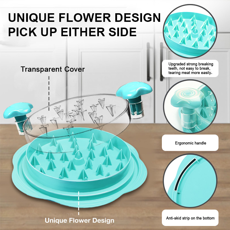 Upgrade PRO BBQ Chicken Meat Shredder Tool Twist with Handles Large Transparent Chicken Breast Shredder Round Manual Machine Too