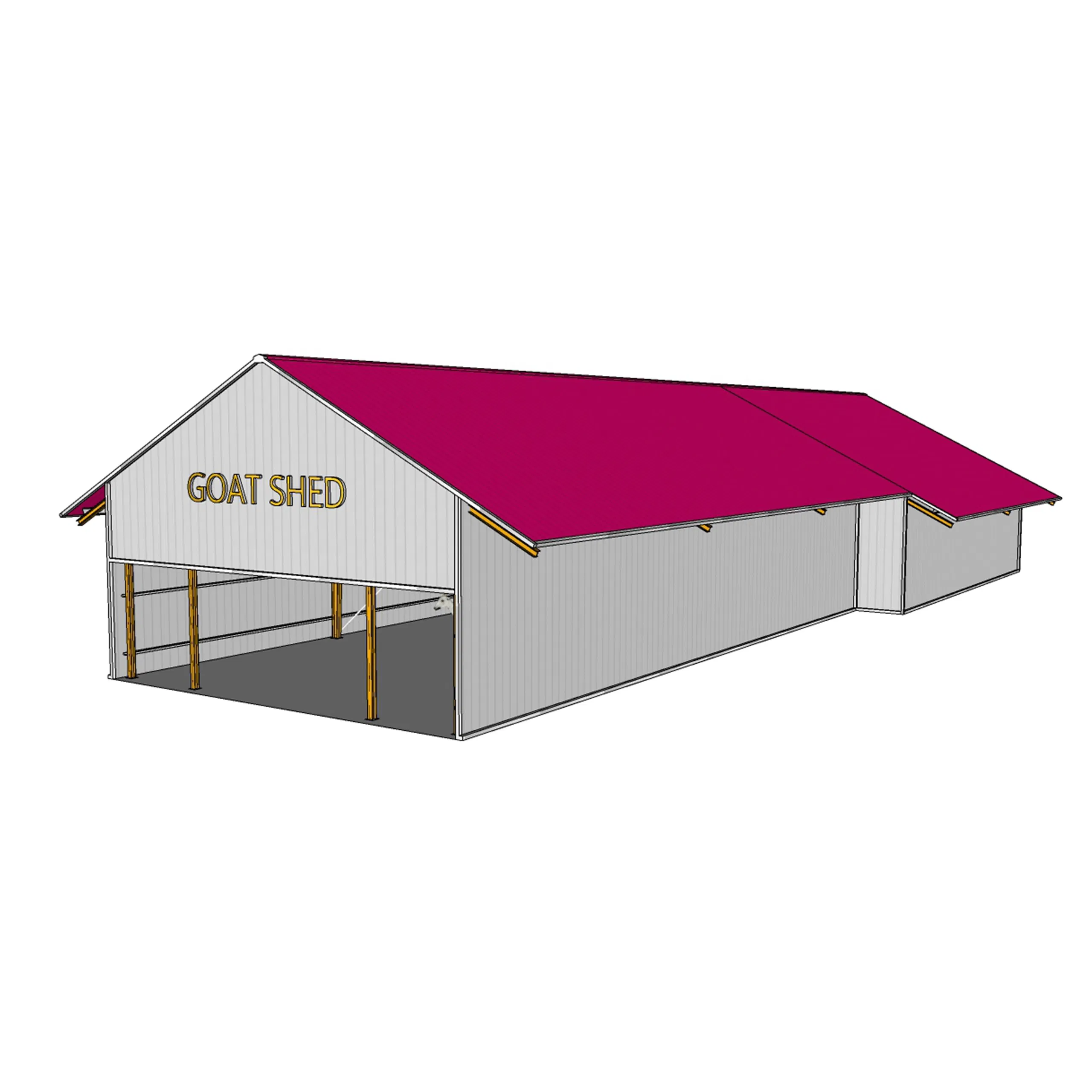 Prefabricated China Wholesale Customized ISO CE Metal Steel Structure Building Material of Goat Shed with Spacious Layout for Storage and Poultry