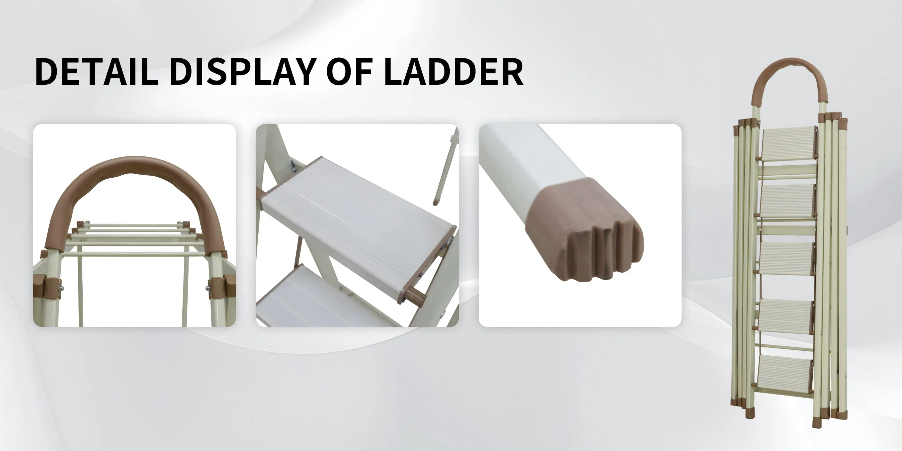 2- in 1 5 Steps Ladder with Hanging Rack Outdoor Laundry Rack Clothes Hanger Drying Rack Multipurpose Folding Ladder Household