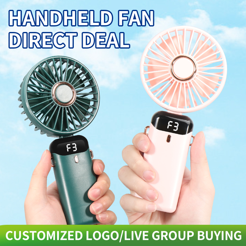 Mini Cooling Fan Aromatherapy Fan Use Plastic Global USB Handheld Digital Display Folding Household Outdoor Rechargeable Battery