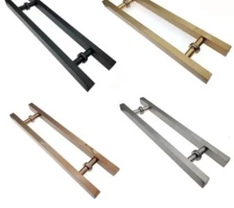 Sliding Entrance Long Square Tube Lever Stainless Steel Push Pull Door Handle