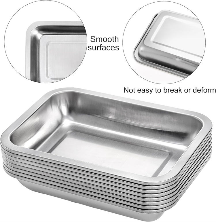 Factory Wholesale Stainless Steel Food Prep Serving Breading Pan Trays