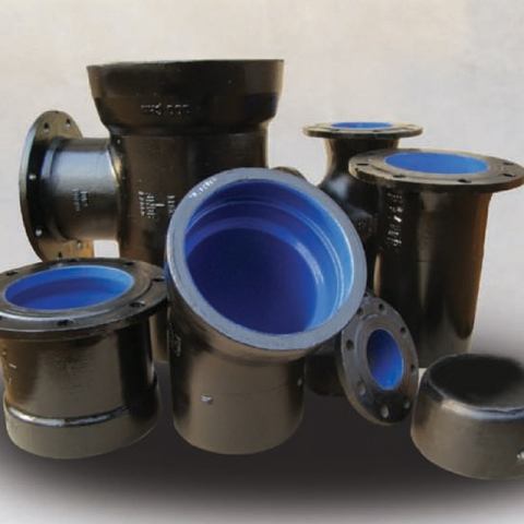 Ductile Iron Spigot Fitting with Integrated Restraint System