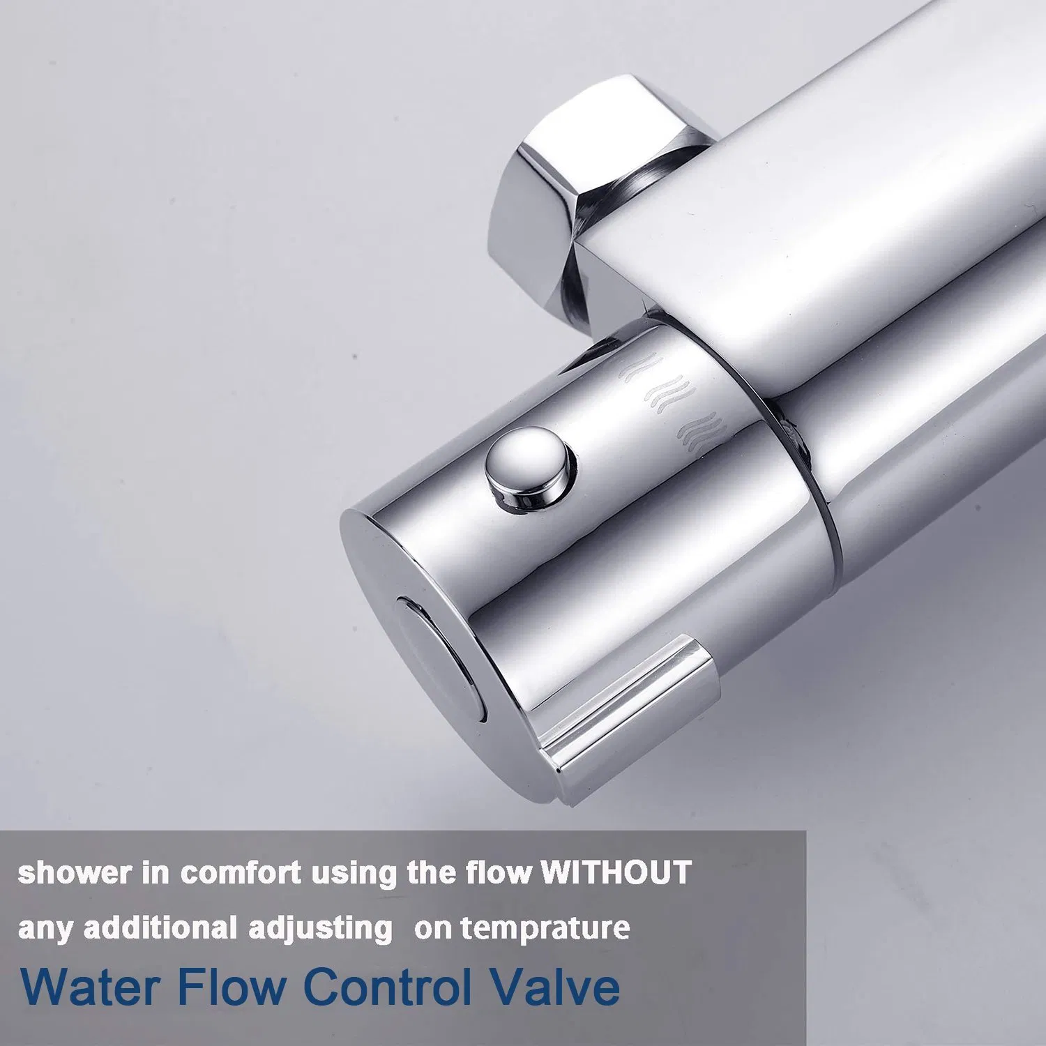 Wall Mount Polished Chrome Thermostatic Bathroom Shower Faucet 100 F Temperature Control Valve