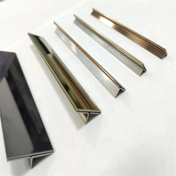 Brushed Gold Stainless Steel Decoration Strip T Shaped Metal Trim