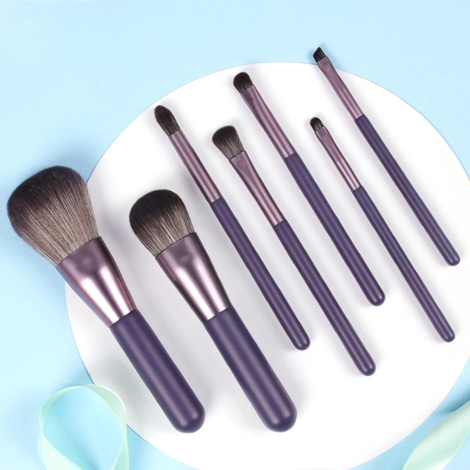 Private Label Wholesale 7PCS Premium Synthetic Vegan Brush Manufacturer Powder Concealers Eye Shadows OEM Makeup Brush Set
