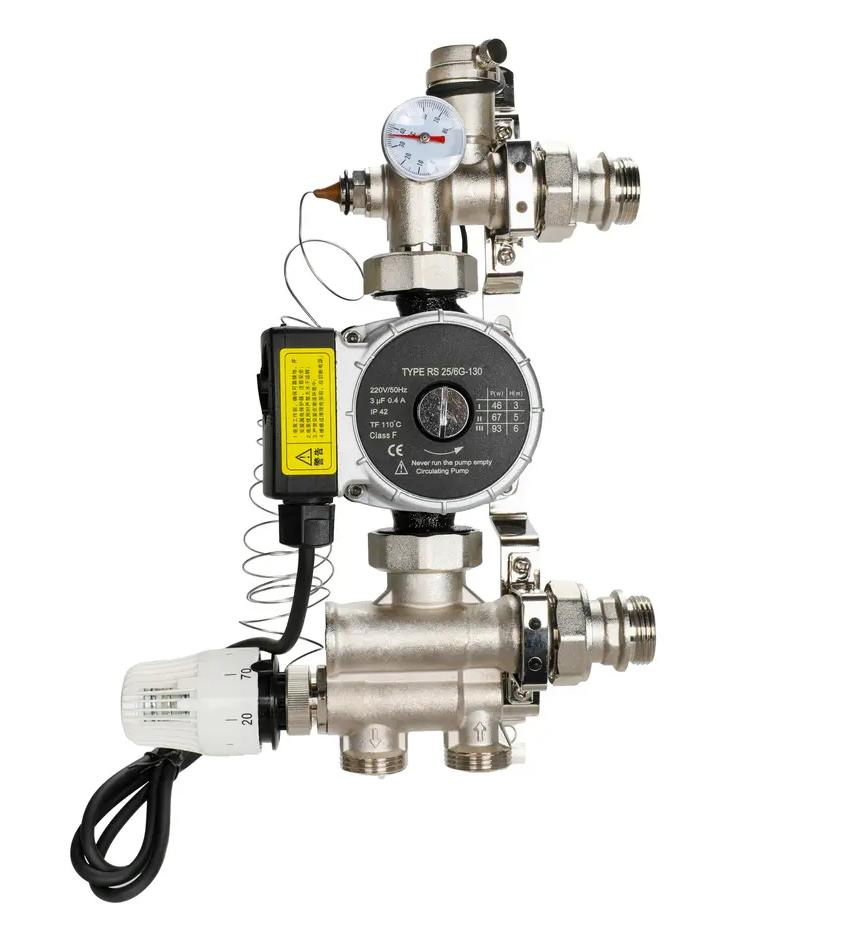 Floor Heating Water Mixing System Compact Thermostatic Mixing Control Set