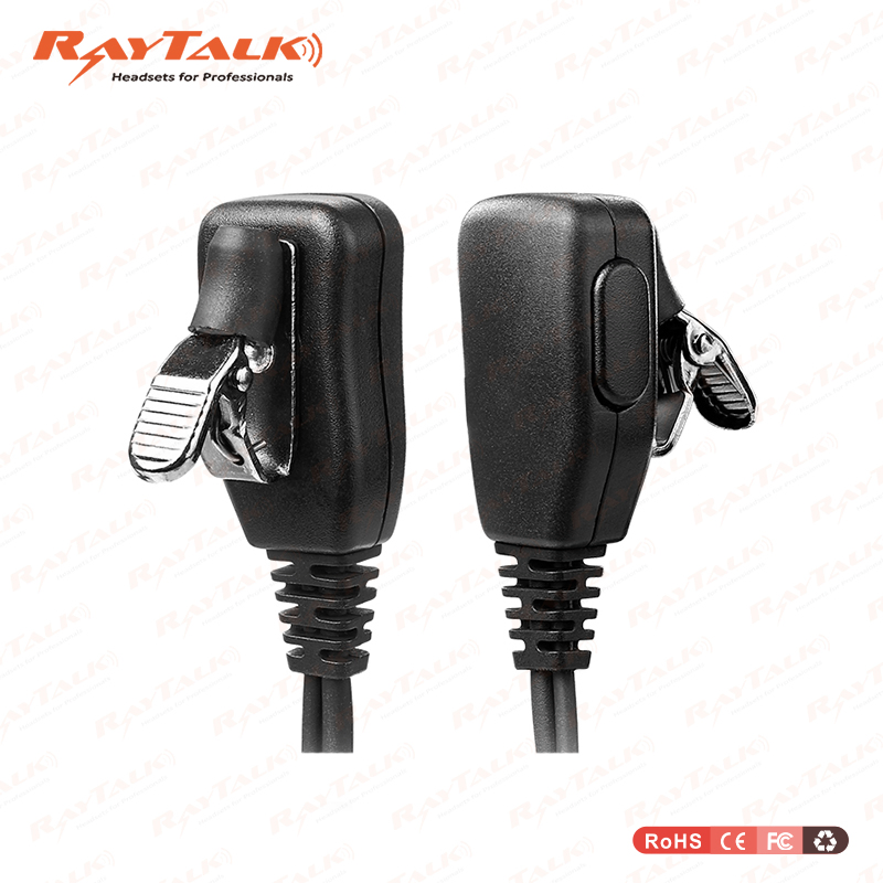 Walkie Talkie Earpiece PRO D Shape Radio Earpiece Headset with Ptt & Mic Compatible with 2 Pin Kenwood HYT 2 Way Radios