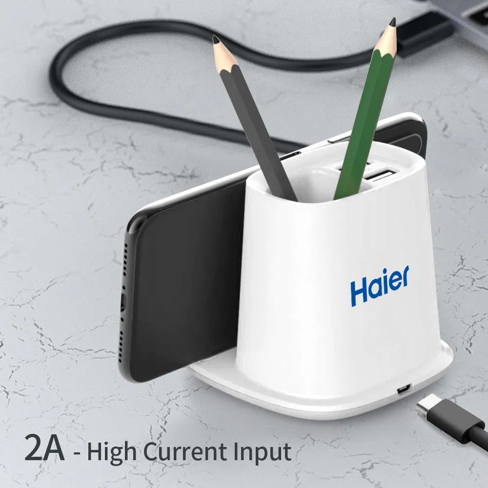 Fast Wireless Charger, Pen Holder, Fast Charging for Mobile, 3 in 1 Wireless Charger, Multfunction Desktop Pen Holder, Promotional Wireless Charger