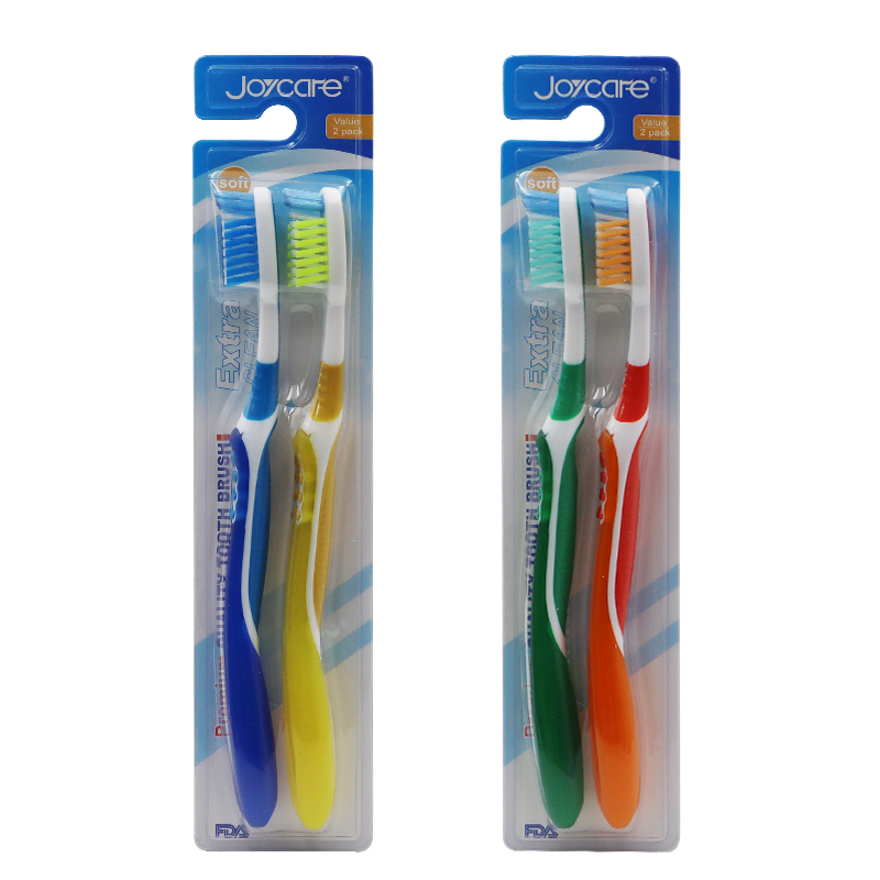 Travel-Friendly Adult Toothbrush with Cross Action Bristles and Tongue Scraper