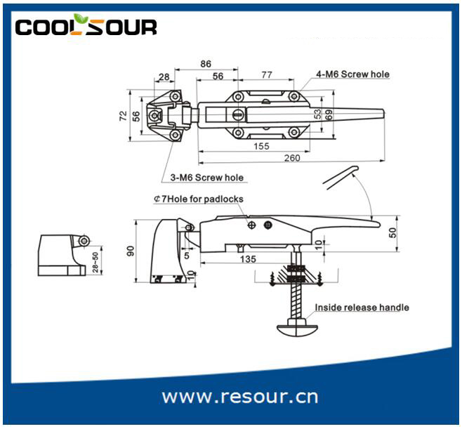 Защелка для холодильных дверей DL-1178