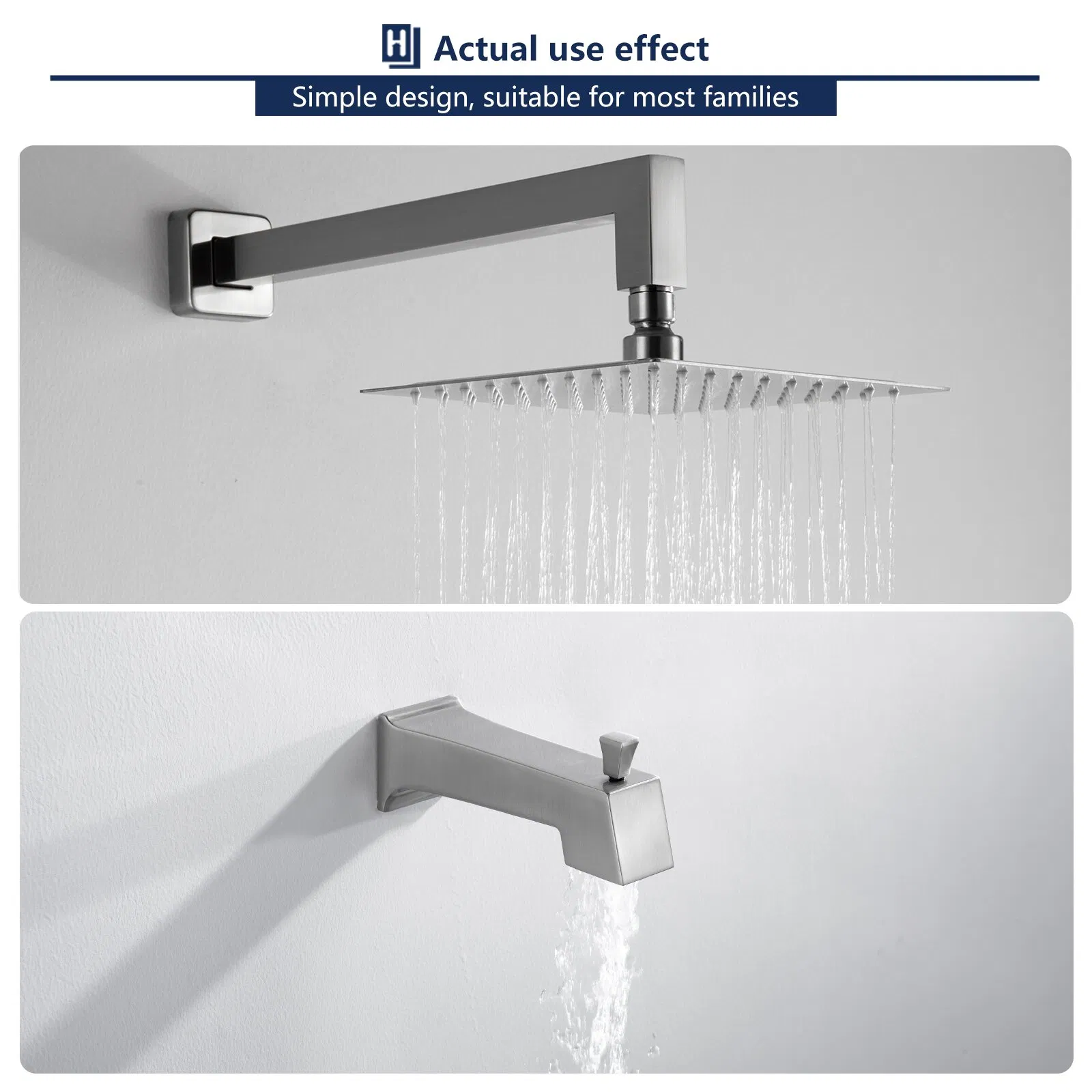 Bathroom High Quality Rain Mixer Shower System Wall Mounted Rainfall Shower Combo Set with Rough-in Valve