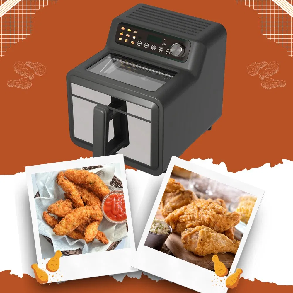Screen Touch Smart Digital Control Oil Free Brushed Surface Non-Stick Cooking Smart 7L Plastic Housing Visible Window Air Fryer