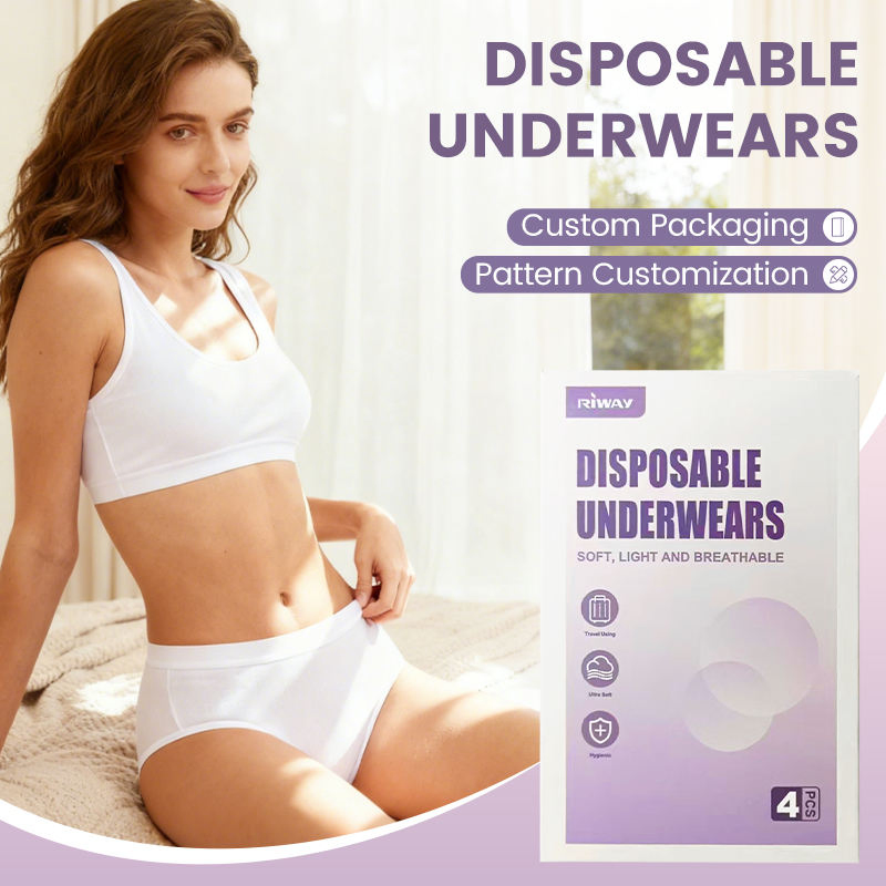 OEM Custom Disposable Underwear Soft Cotton&Non-Woven Panties Travel Hygiene Individually Packed