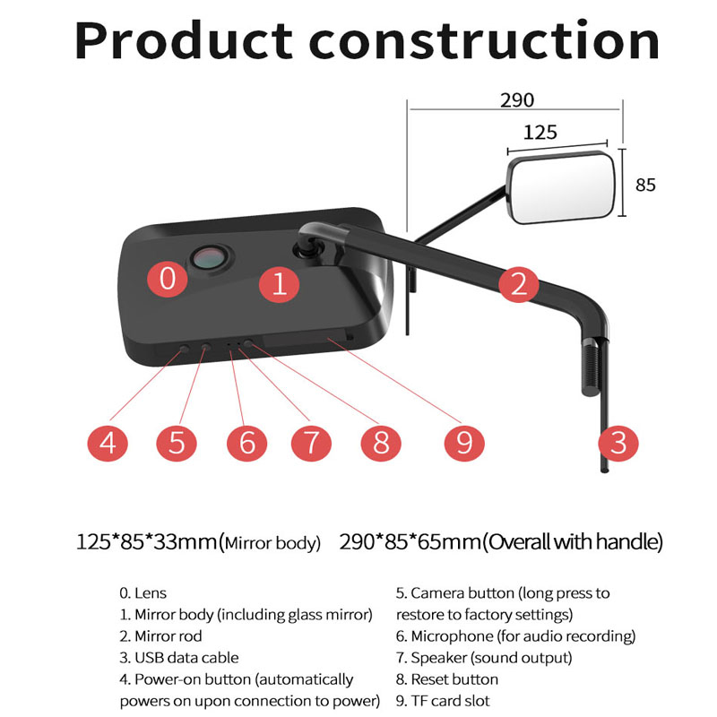 1080P HD Motorcycle Driving Dash Cam DVR Camcorder Mountain Electric Bike Bicycle