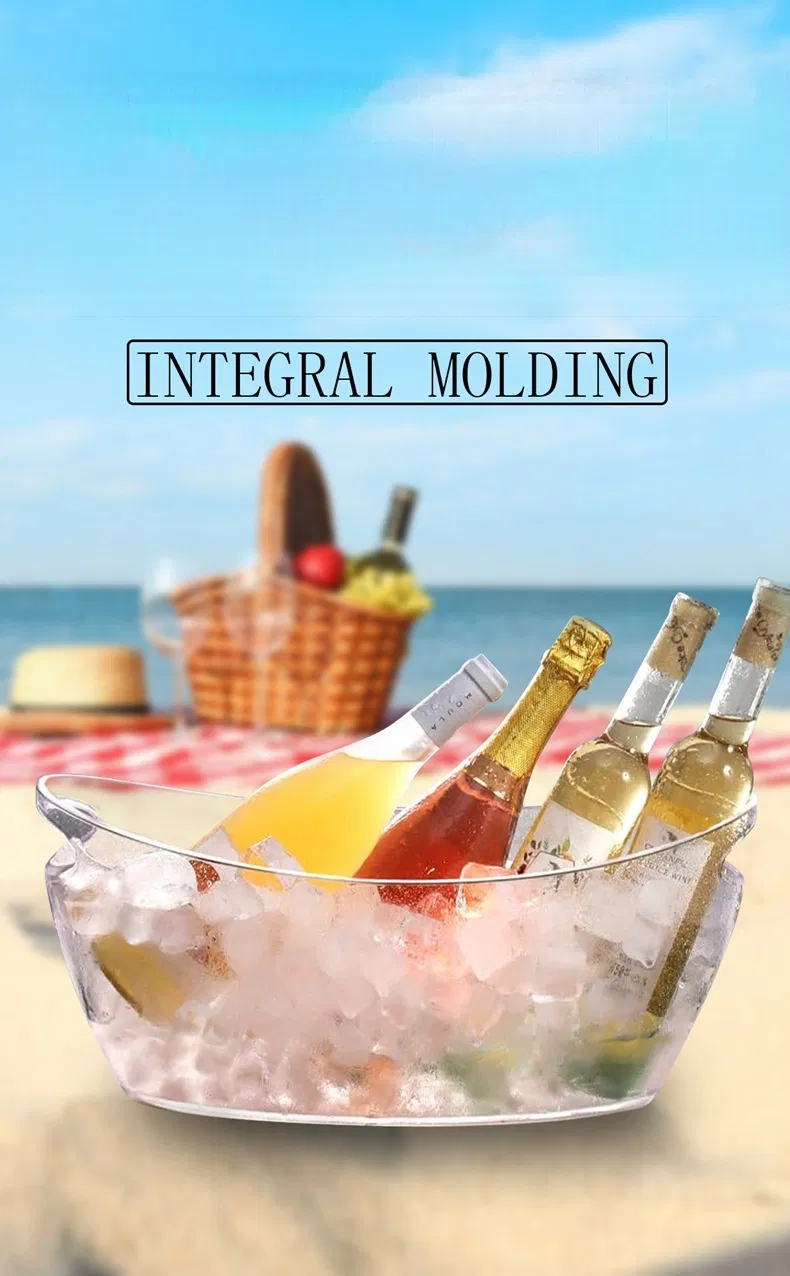 Pet Boat, Ingot-Shaped Bar, Large-Capacity Transparent Champagne, Beer Ice Bucket