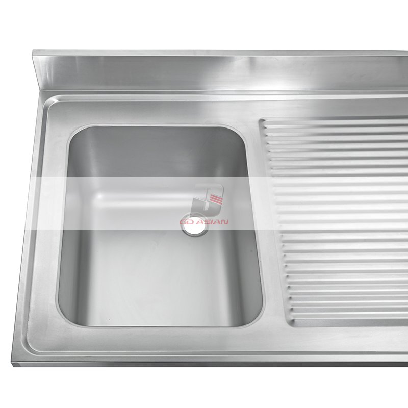 Right Double Sink L1600mm H950mm Commercial Kitchen Equipment Stainless Steel Kitchen Dishwasher Sinks