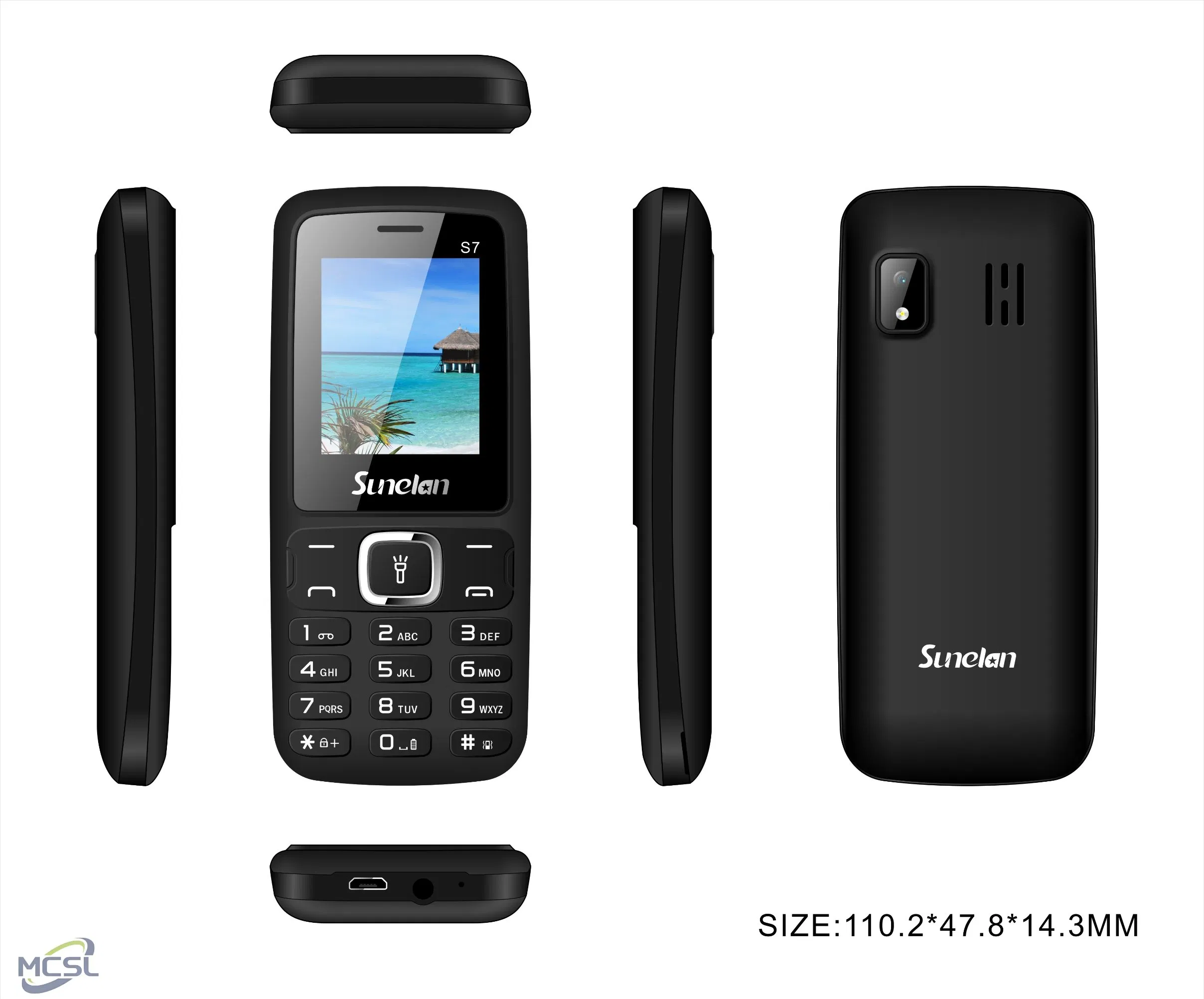 Кнопочный телефон Sunelan S7 для пожилых, 2G, двойная SIM