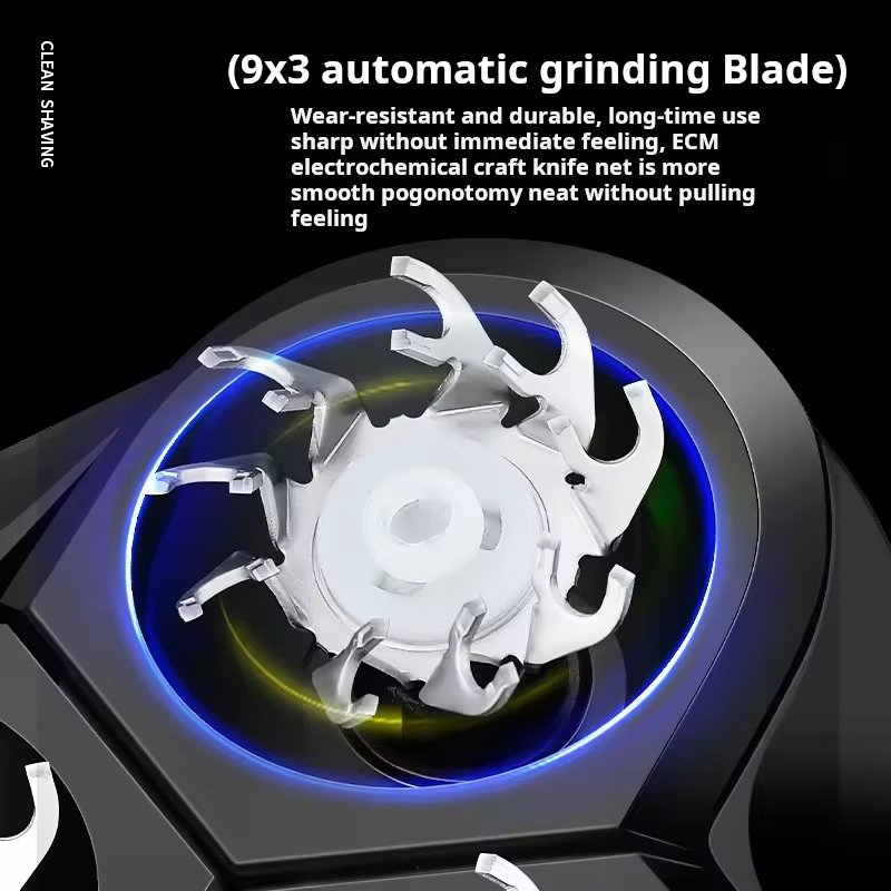 2024 Rechargeable Face Hair Removerwaterproof Rotary Razor Beard Nose Hair Trimmer Electric Shaver for Men