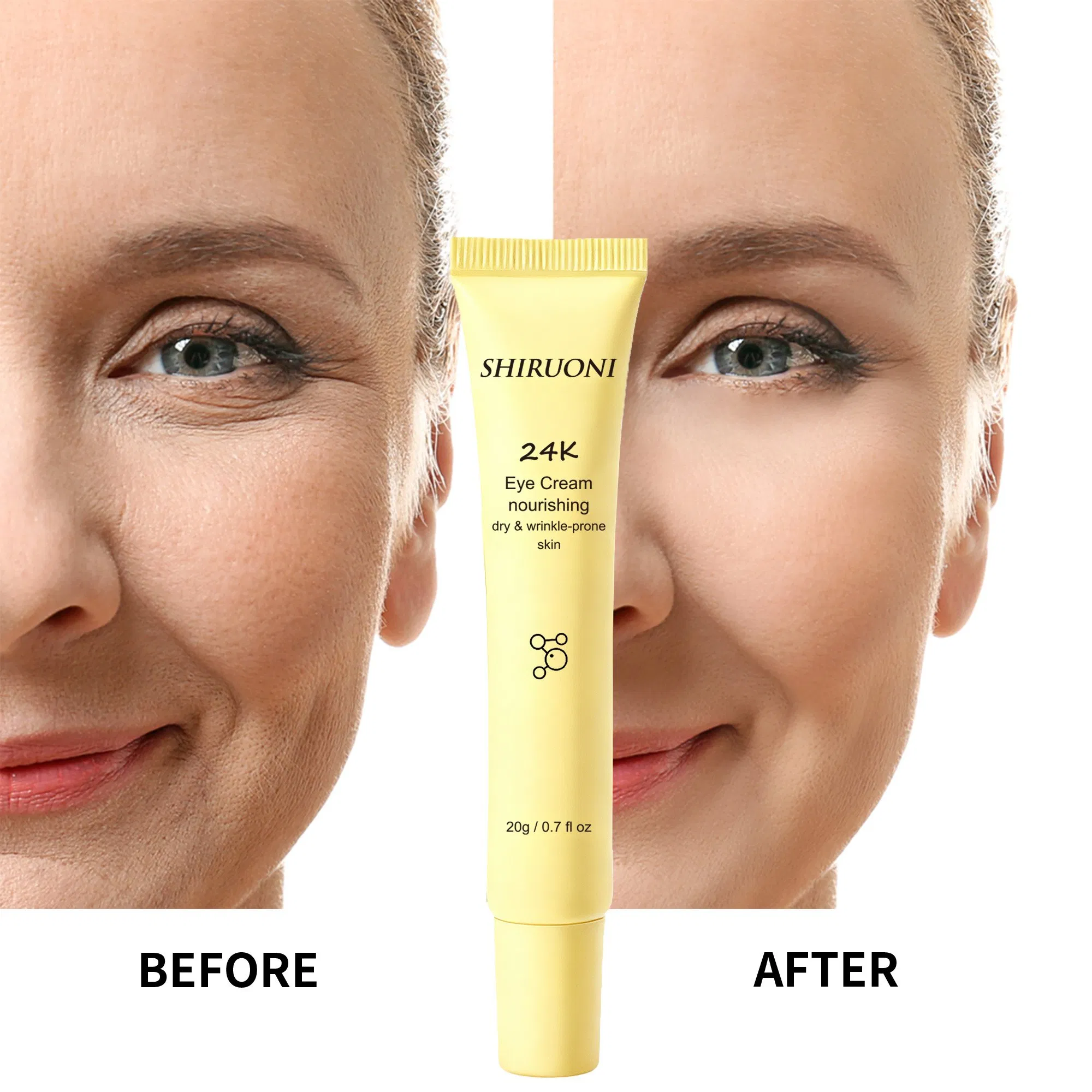 Wholesale Nourishing Moisturizing Lifting Firming Anti-Aging 24K Eye Cream for Skin Care