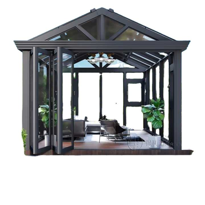 Design Standing Aluminum Polygon Roof Sunroom House Prefab Backyard Sunroom