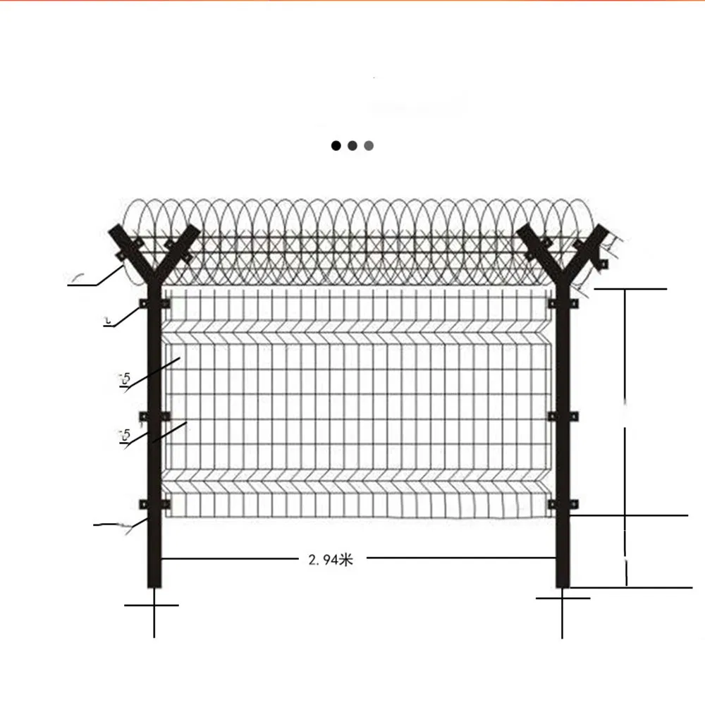 New Mesh Wall Watchtower Razor Barbed Wire Steel Wire Mesh Fence