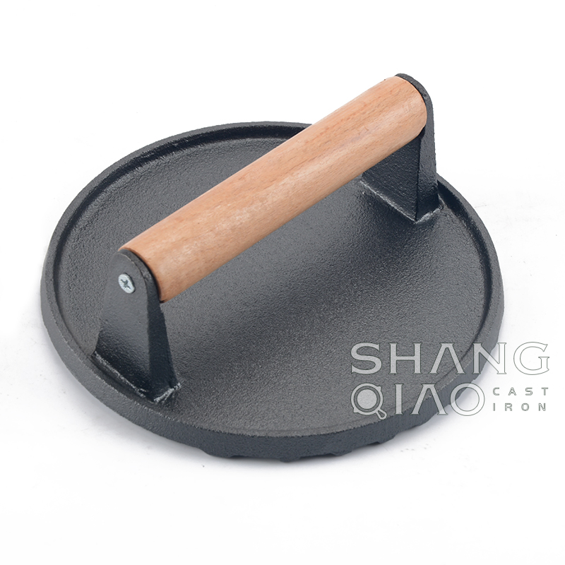 Heavy-Duty Grill Bacon Meat Press Toll with Wood Handle