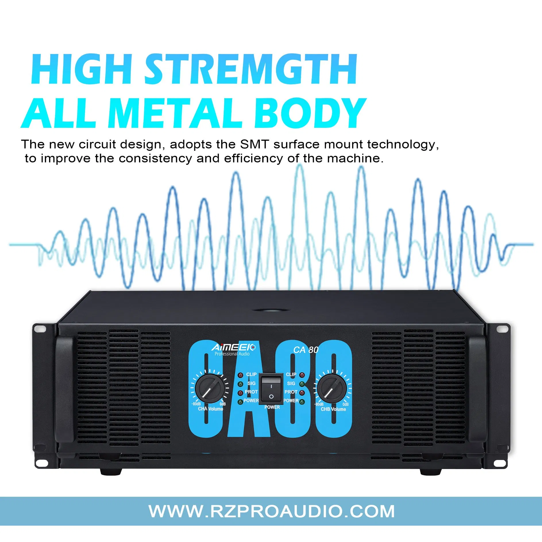 Home Audio System 4000W Power Line Array Amplifier/ Small Party/ Wedding