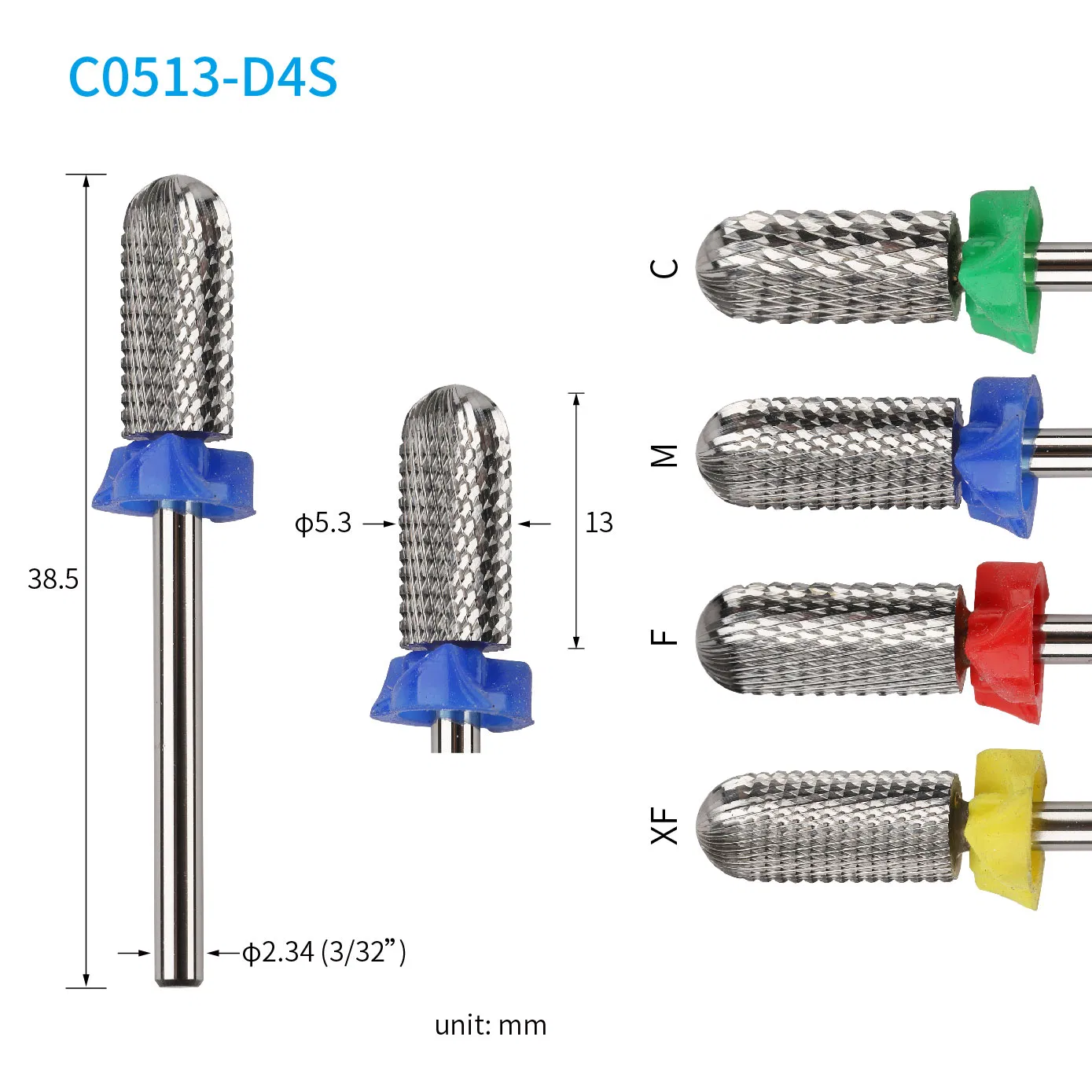 C0513-D4s Dust Free Barrel Round Top Carbide Nail Milling Cutter