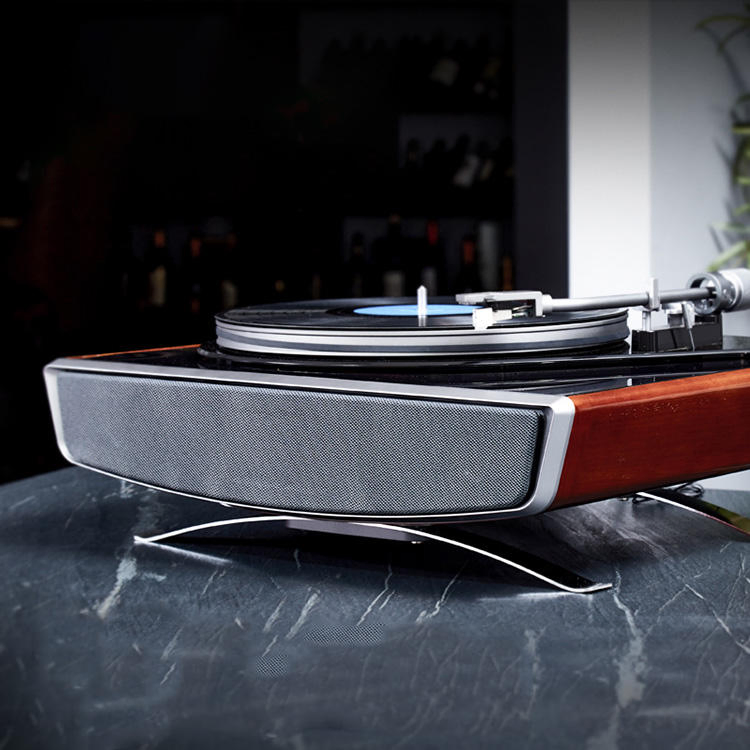 New Design HiFi Turntable Lp Vinyl Record Player with Bt Bluetooth FM Radio and Built-in Stereo Speaker