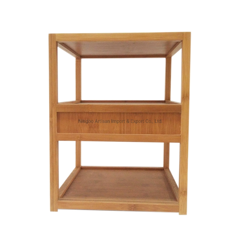 China Manufacturer Bamboo Desk Storage Organizer Rack for Cosmetics Jewelry