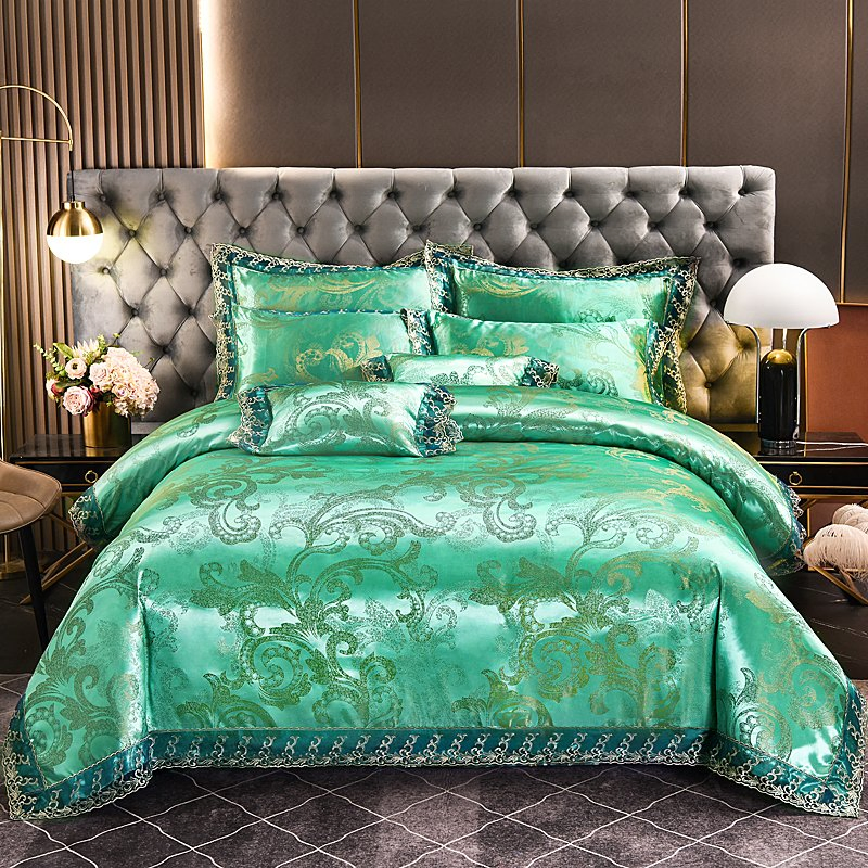 Home Textile Jacquard Comforter Twin-Size Satin Set 4 PCS Bedding Sets