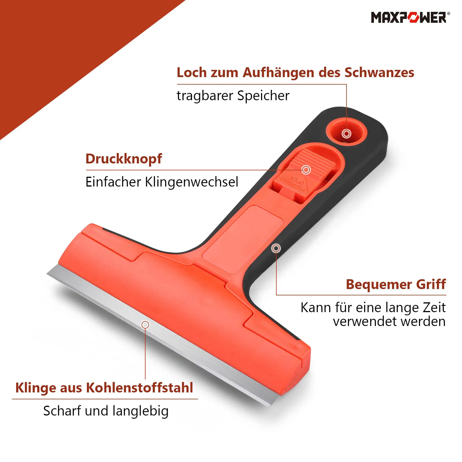 Hautine Cleaning Window Plastic Scraper with Metal Blades