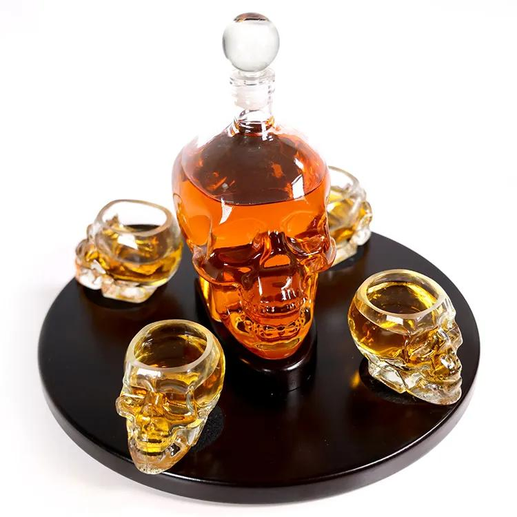 700ml High Borosilicate Handmade Unique Skull Shape Glass Whiskey Wine Decanter