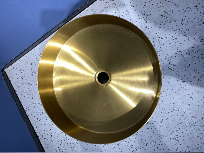 Light Luxury Luxury Two-Color Cylindrical Stainless Steel Creative Floor Wash Basin