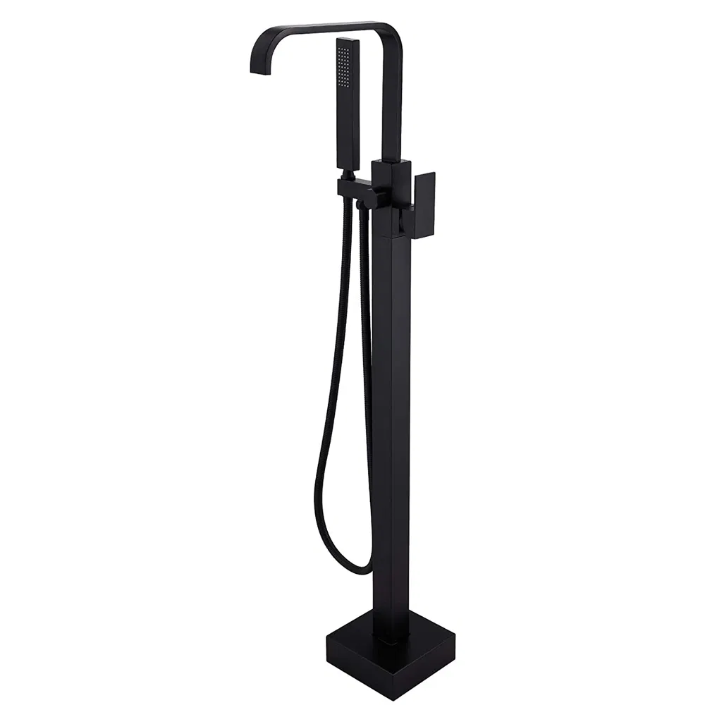 Factory Luxury Exposed Thermostatic Bathroom Brass Waterfall Wall Mounted Mixer Set Bath Rain and Floorstanding Shower Faucet