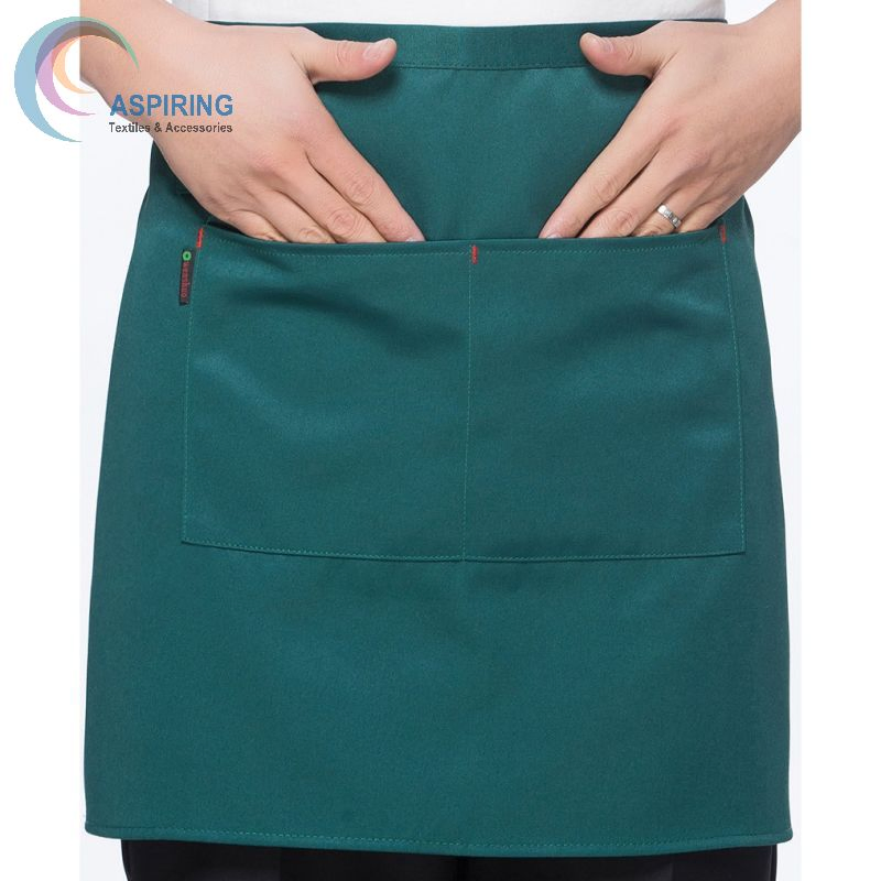 100% Cotton Bust Bar Waiter Apron 2 Pocket Waist Apron