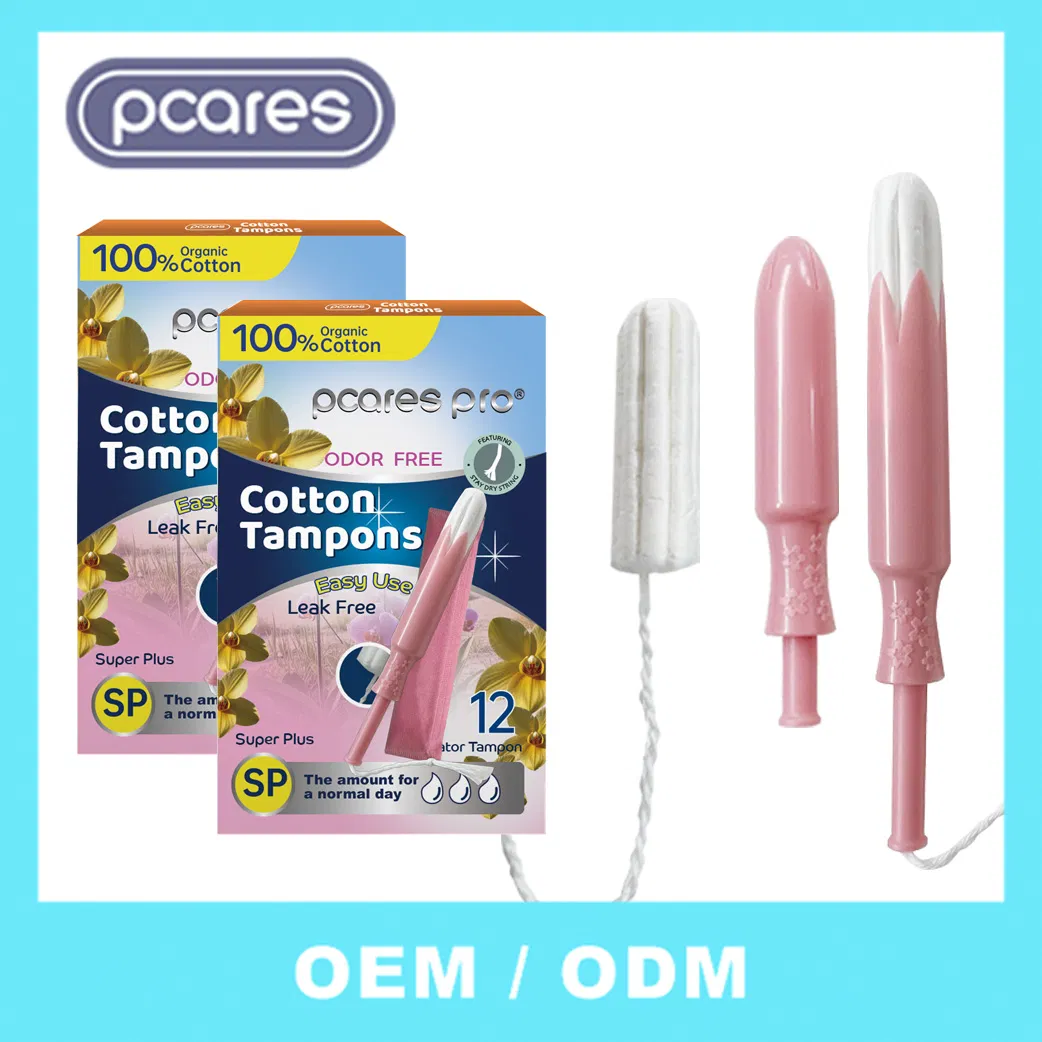 OEM Super Obsorbency 100% Organic Cotton Tampon Viscose Good Selling Custom Applicator