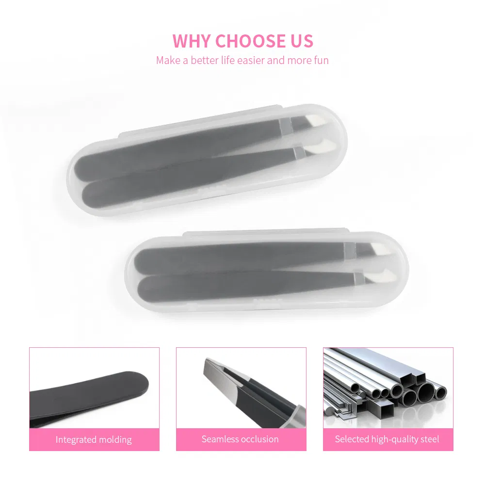 Guangdong Beauty Eye Lashes Stainless Steel Eyebrow Tweezer Slanted False Eyelash Brow Tweezers