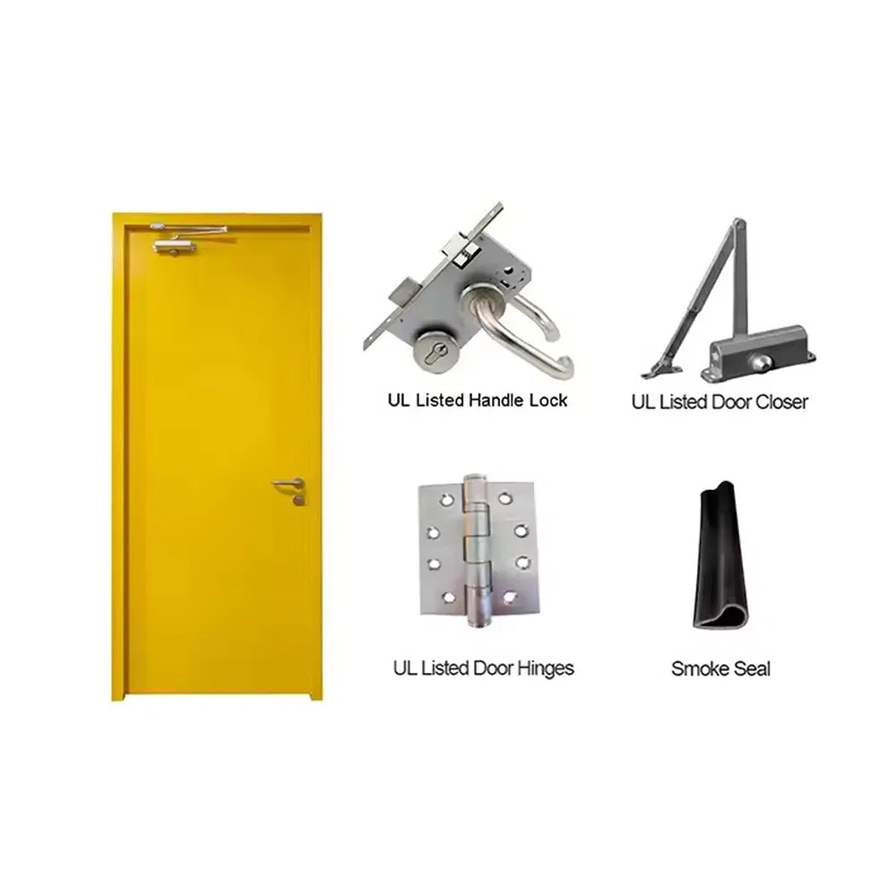 High Strength Swing Inward / Outward Fire Proof Steel Door for Hospitals