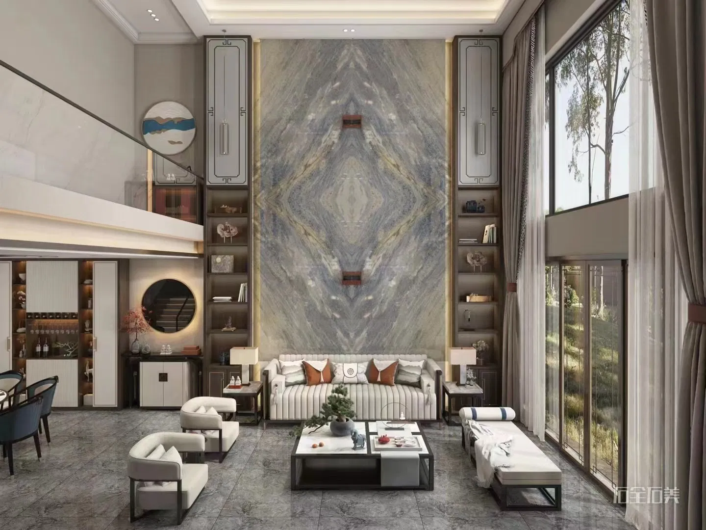 2024 Popular Amazon Blue Luxury Stone Cheap Hotel Big Slab 20mm Thickness